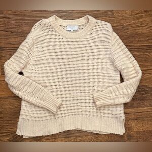 La Ligne Cable Knit Cashmere Wool Soft Pullover  Sweater Cream S